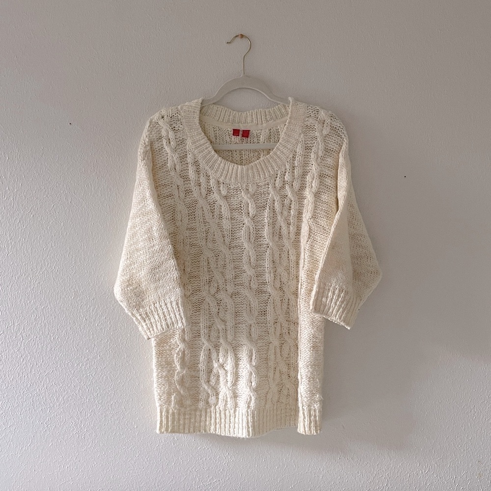 ESPRIT Cable Knit Sweater Half Sleeve Longline Coastal Staple Wardrobe